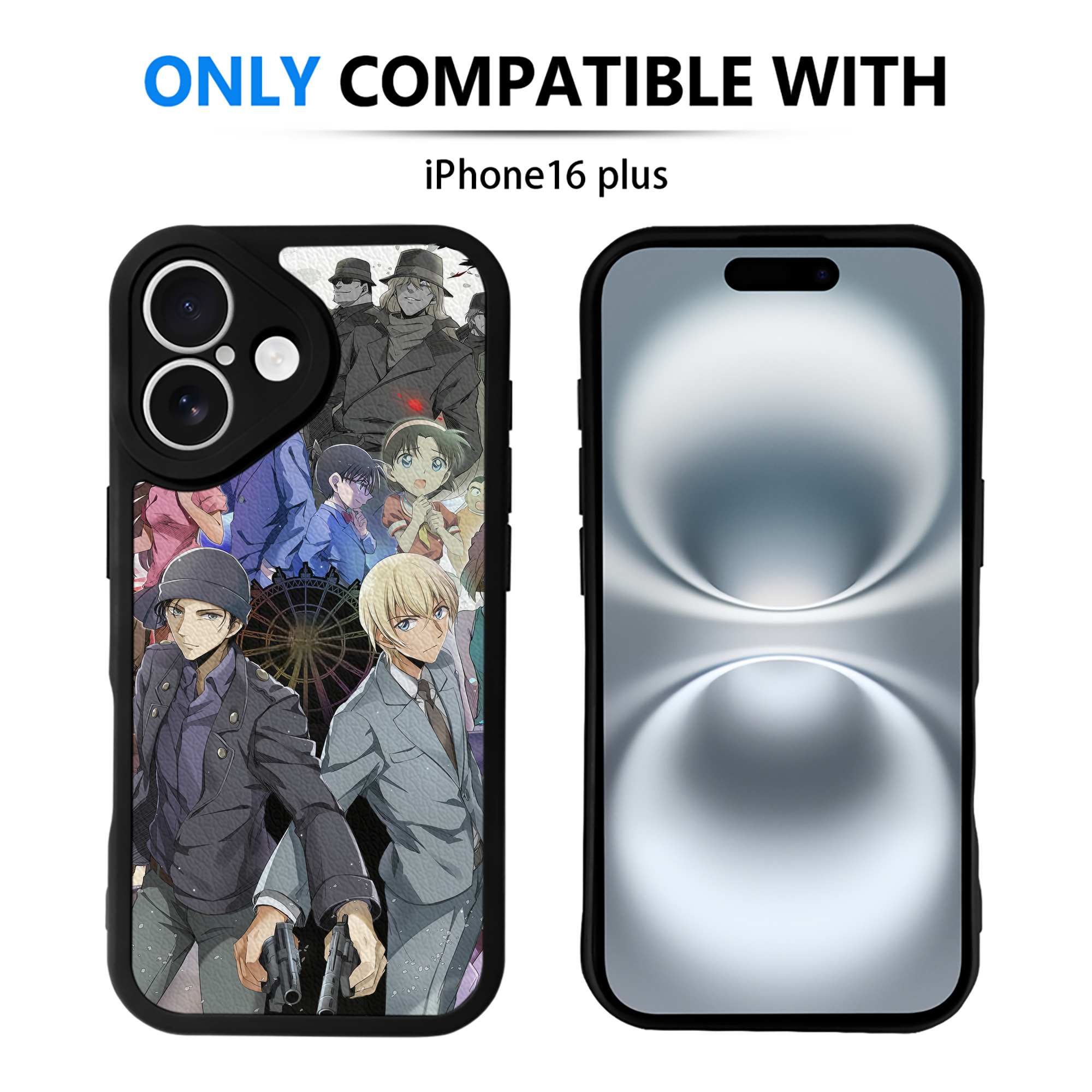 （画像用） 名探偵コナン Detective Conan 【iPhone 16シリーズ対応】シリコンスマホケース（レザー調） 材質：シリコン